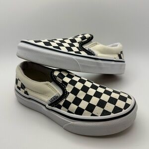Vans Checkerboard Slip-On Sneakers - Black & White kids 11.5c
